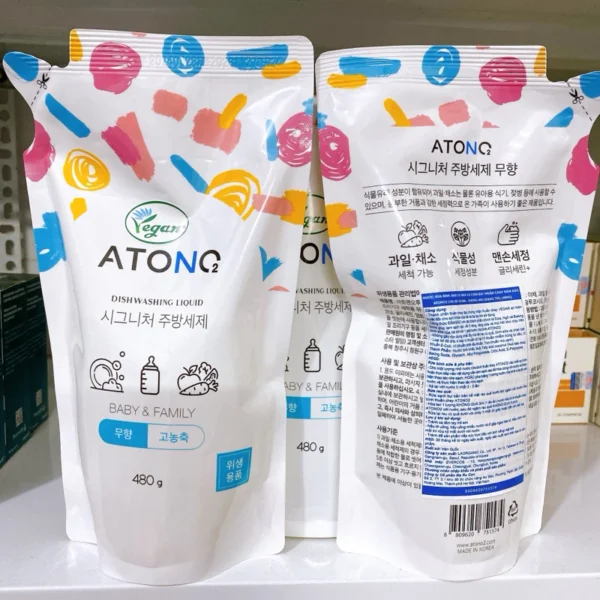Nước Rửa Bình, Rau Củ Quả Và Chén Bát Thuần Chay Đậm Đặc Atono2 Cho Bé Từ 0M+ - Hình ảnh 5