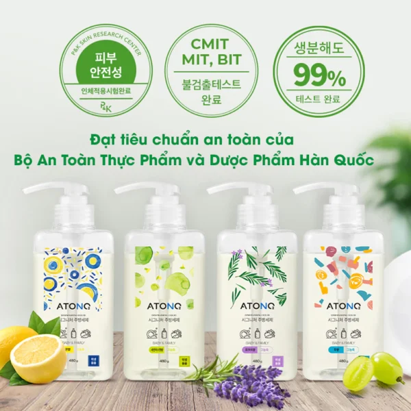 Nước Rửa Bình, Rau Củ Quả Và Chén Bát Thuần Chay Đậm Đặc Atono2 Cho Bé Từ 0M+ - Hình ảnh 3