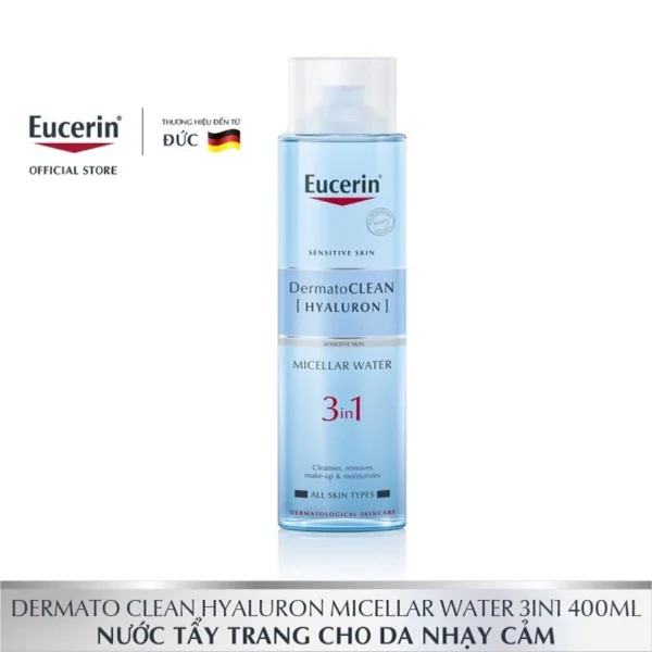 Nước Tẩy Trang Eucerin Dermatoclean Hyaluron 3In1 Dịu Nhẹ Cho Da Nhạy Cảm 400ml - Hình ảnh 4