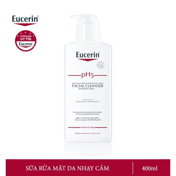 Sữa Rửa Mặt Eucerin PH5 Facial Cleanser Da Nhạy Cảm (400ml) - Hình ảnh 5