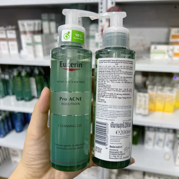 Eucerin Sữa Rửa Mặt Dạng Gel Dành Cho Da Nhờn Mụn ProAcne Cleansing 200ml - Hình ảnh 7