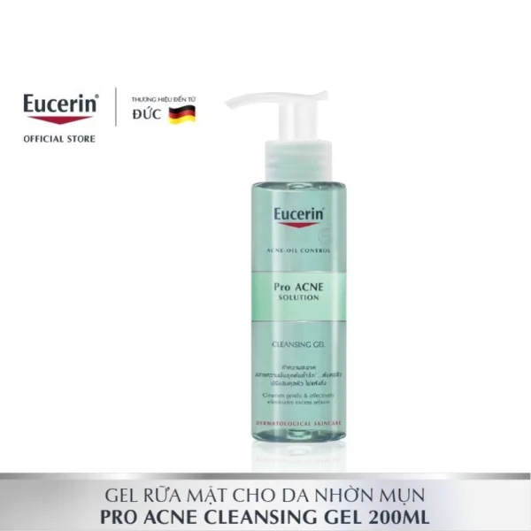 Eucerin Sữa Rửa Mặt Dạng Gel Dành Cho Da Nhờn Mụn ProAcne Cleansing 200ml - Hình ảnh 5