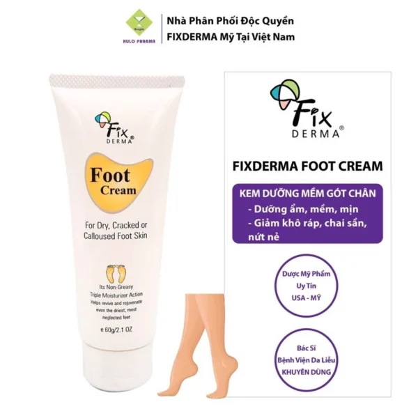Kem Dưỡng Mềm Mịn, Chống Nứt Nẻ Gót Chân Fixderma Foot Cream 60g