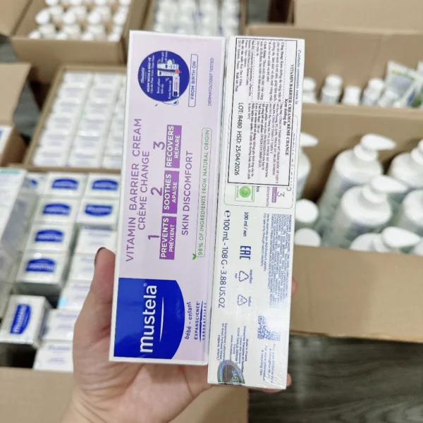 Mustela Kem Dưỡng Da Cho Vùng Hăm Tả Mustela Vitamin Barrier Cream 100ml - Hình ảnh 6