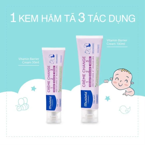 Mustela Kem Dưỡng Da Cho Vùng Hăm Tả Mustela Vitamin Barrier Cream 100ml