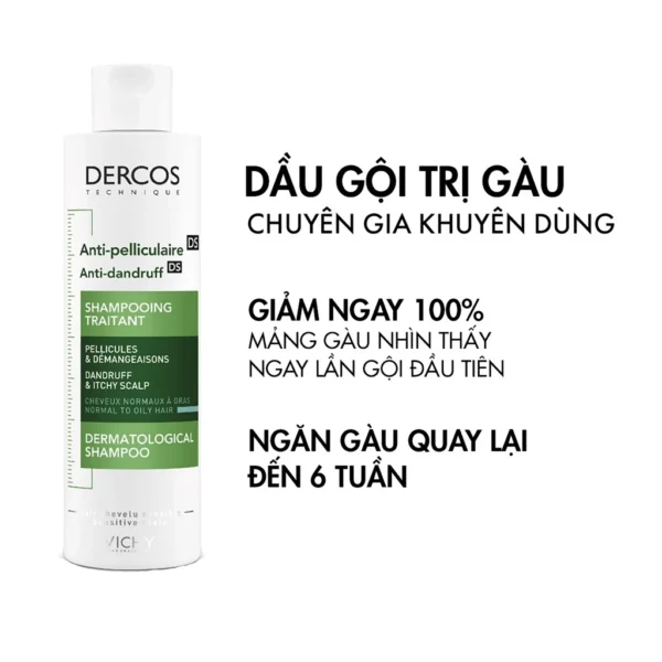 Dầu Gội Vichy Dercos Anti Dandruff Sạch Gàu Cho Da Đầu Dầu, Ngứa 200ml - Hình ảnh 6