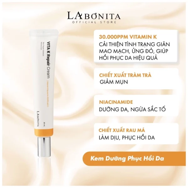LaBonita Kem Dưỡng Ẩm Phục Hồi Da Vita K Repair Cream 30ml - Hình ảnh 2