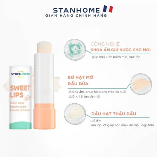 Son Dưỡng Môi Cấp Ẩm STANHOME Sweet Lips Làm Mềm Môi Phù Hợp Cho Da Nhạy Cảm 4.8gr