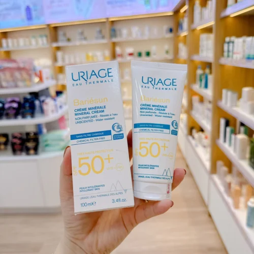 (Date 2/2026) Uriage Kem Chống Nắng Vật Lý Cho Da Nhạy Cảm Bariésun Spf50+ Crème Minérale  100ml