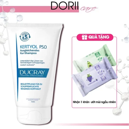 [Chính Hãng] Ducray Kertyol P.S.O Shampoo (125ml) Dầu Gội Ngăn Ngừa Gàu Mảng, Vảy Nến tặng khăn giấy