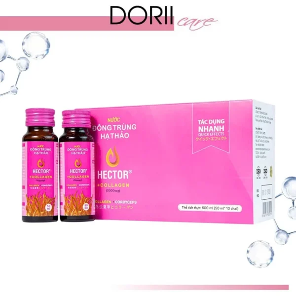 HECTOR Collagen - Nước Đông Trùng Hạ Thảo Bổ Sung Collagen Làm Đẹp Da ( Màu hồng)
