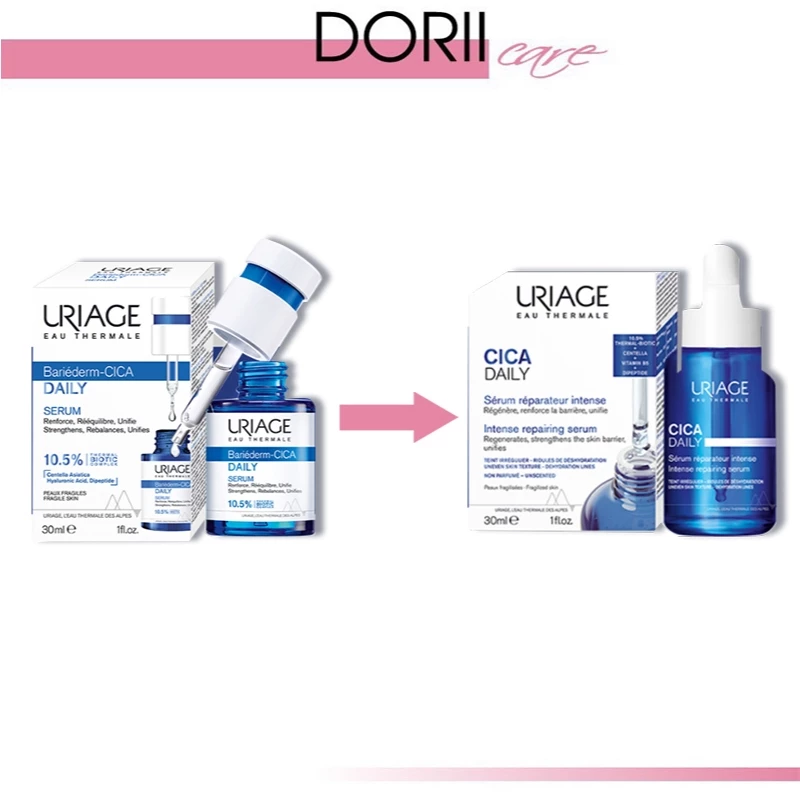 SERUM DƯỠNG ẨM, PHỤC HỒI LÀM SÁNG MỊN DA URIAGE BARIÉDERM-CICA DAILY SERUM 30ml tặng khăn giấy - Hình ảnh 2