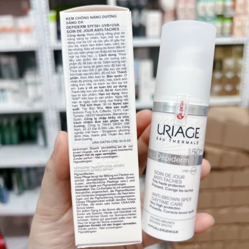 Kem chống nắng trắng da, ngăn ngừa nám Depiderm SPF50 Soin De Jour Anti-Taches Uriage 30ml