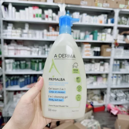 A-Derma Primalba Cleansing Gel 2in1 500ml Sữa tắm gội cho bé tặng khăn giấy