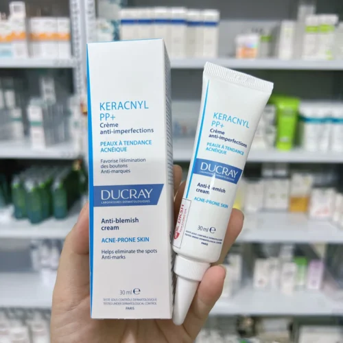 Ducray Kem ngừa mụn viêm & dành cho da nhờn, tổn thương Keracnyl PP+ Anti-Blemish Cream 30ml tặng khăn giấy