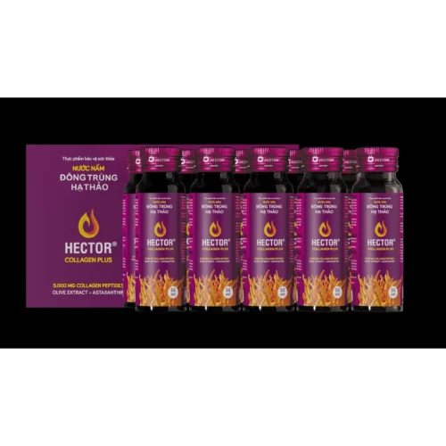 HECTOR Collagen Plus - Nước Nấm Đông Trùng Hạ Thảo Ngăn Ngừa Lão Hoá, Nám Da và Tăng Độ Đàn Hồi Da (Màu Tím)