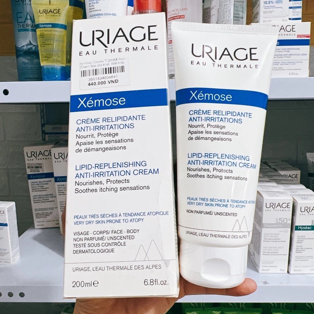 Kem dưỡng ẩm cho da khô, da cơ địa, chàm URIAGE XEMOSE CREME RELIPIDANTE ANTI-IRRITATIONS 200ml - Ảnh 3