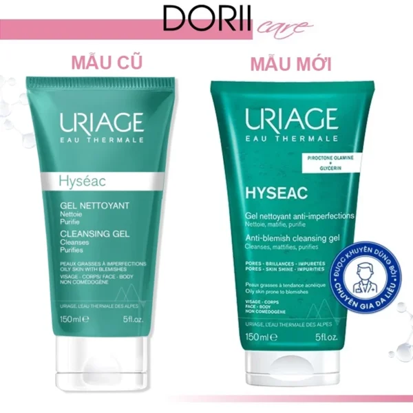 [CHÍNH HÃNG] Gel Rửa Mặt Cho Da Nhờn Mụn, Da Hỗ Hợp Uriage Hyséac Gel Nettoyant 150ml + tặng quà - Hình ảnh 4