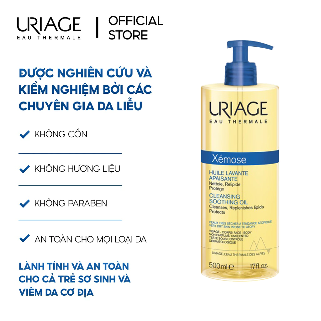 Gel Làm Sạch Uriage Xémose Huile Lavante Apaisante Dành Cho Da Khô, Viêm Da Cơ Địa, Chàm 500ml - Hình ảnh 3