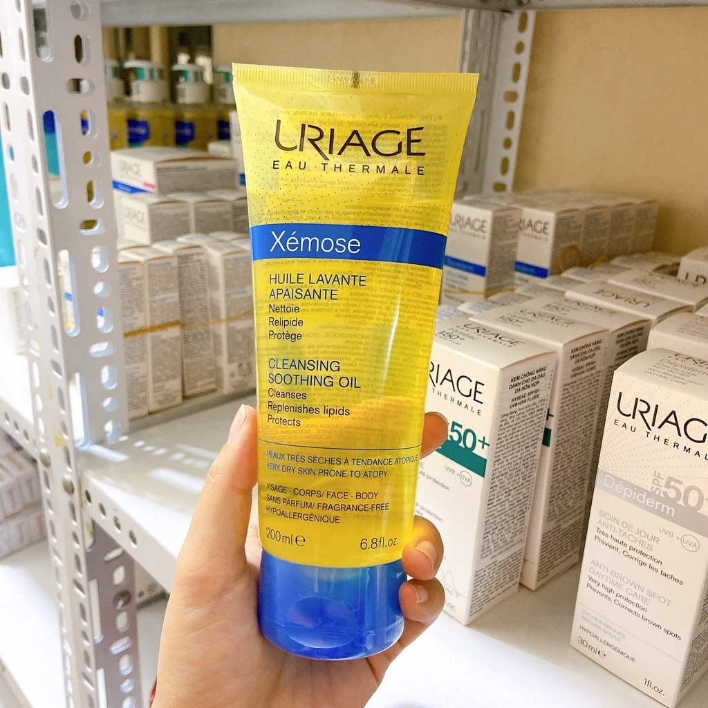 DẦU LÀM SẠCH CHO DA KHÔ, DA BỊ NGỨA, DA CƠ ĐỊA, CHÀM URIAGE XÉMOSE HUILE LAVANTE 200ML - Hình ảnh 5