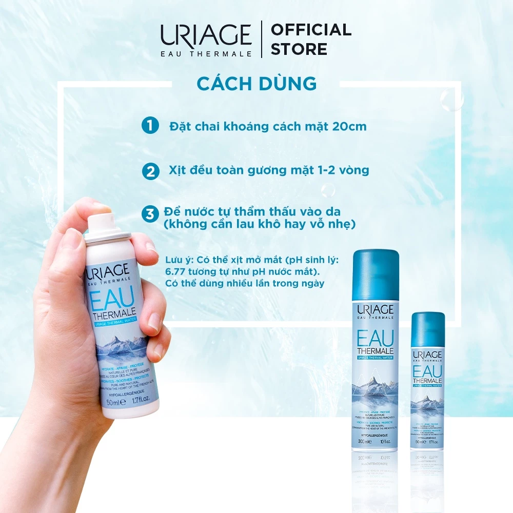 URIAGE Xịt Khoáng Dưỡng Da EAU THERMALE WATER 300ML - Hình ảnh 3
