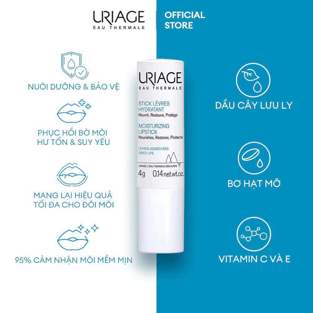 SON DƯỠNG MÔI URIAGE STICK LEVRES HYDRATANT 4G - Hình ảnh 3