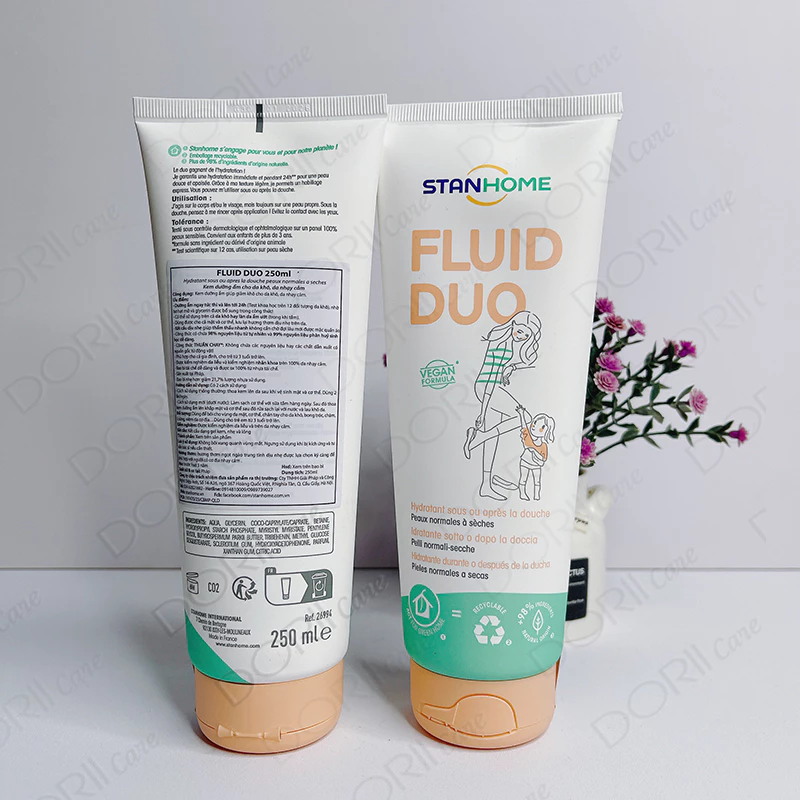 Kem Dưỡng Ẩm Cho Da Mặt Và Cơ Thể STANHOME Fluid Duo Thuần Chay Dành Cho Da Khô Da Nhạy Cảm 250ML tặng khăn uớt - Hình ảnh 4