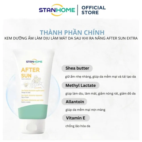 Kem dưỡng ẩm làm dịu làm mát da sau khi ra nắng Stanhome After Sun 150ml