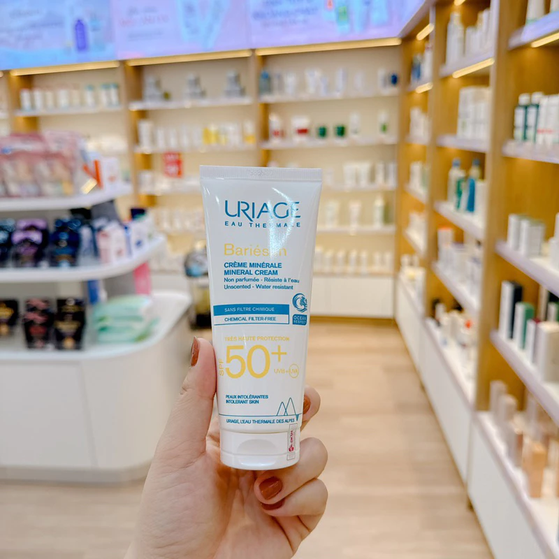 (Date 2/2026) Uriage Kem Chống Nắng Vật Lý Cho Da Nhạy Cảm Bariésun Spf50+ Crème Minérale 100ml - Hình ảnh 3