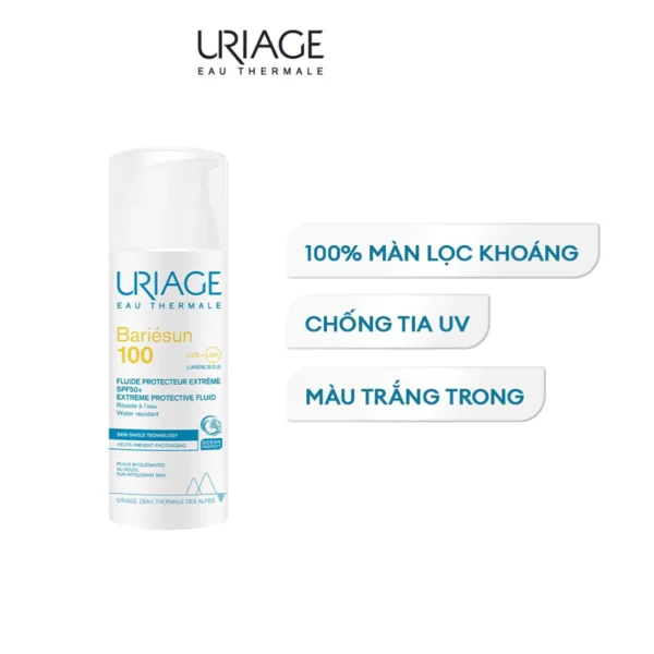 URIAGE Sữa Chống Nắng Sáng Da Mỏng Nhẹ BARIÉSUN 100 FLUIDE PRO EXTRÈME SPF50+ 50ml - Hình ảnh 5