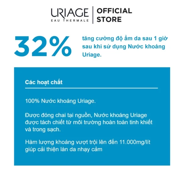 Uriage Xịt khoáng dưỡng ẩm cân bằng da URIAGE THERMAL WATER 50ML - Hình ảnh 4