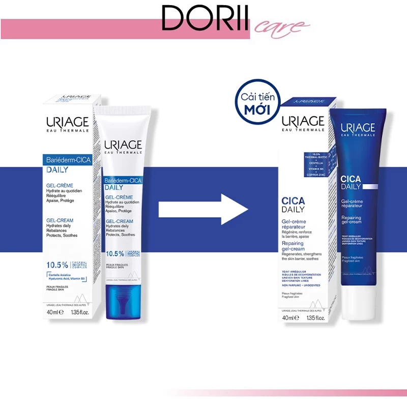 URIAGE Kem làm dịu và phục hồi da hằng ngày BARIÉDERM-CICA DAILY GEL-CREAM 40ml tặng khăn ướt - Hình ảnh 5