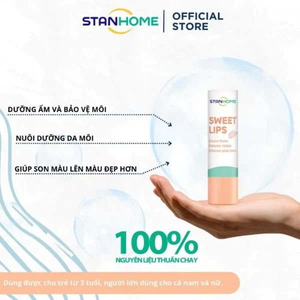 Son Dưỡng Môi Cấp Ẩm STANHOME Sweet Lips Làm Mềm Môi Phù Hợp Cho Da Nhạy Cảm 4.8gr - Hình ảnh 5