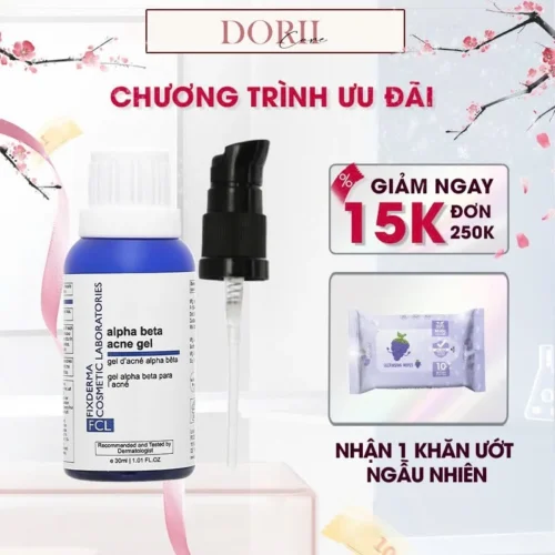 Gel Chấm Giảm Mụn Fixderma Giúp Thông Thoáng Lỗ Chân Lông, Điều Tiết Bã Nhờn Alpha-Beta Acne Gel 30ml