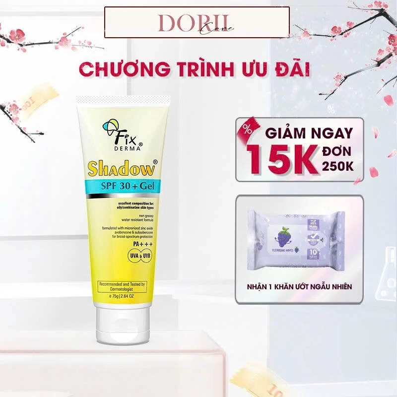 (Date 2027) Kem Chống Nắng Da Mặt Fixderma Shadow SPF 30+ (75g)