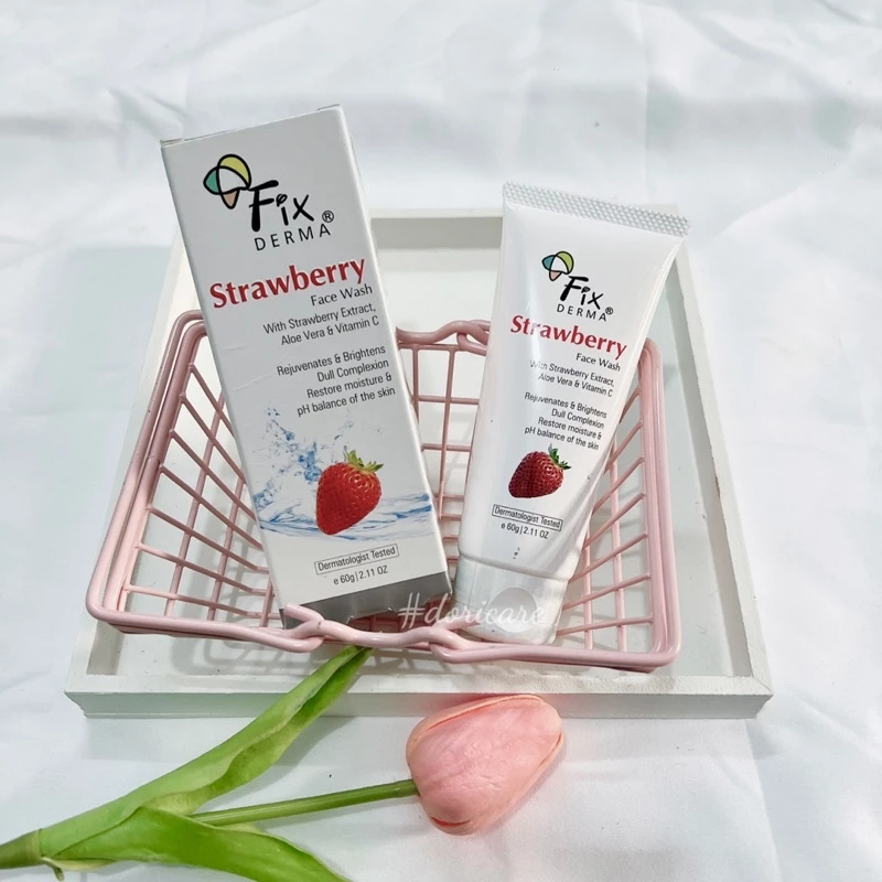 SỮA RỬA MẶT GIẢM MỤN, GIẢM NHỜN FIXDERMA STRAWBERRY FACE WASH 75G - Ảnh 3