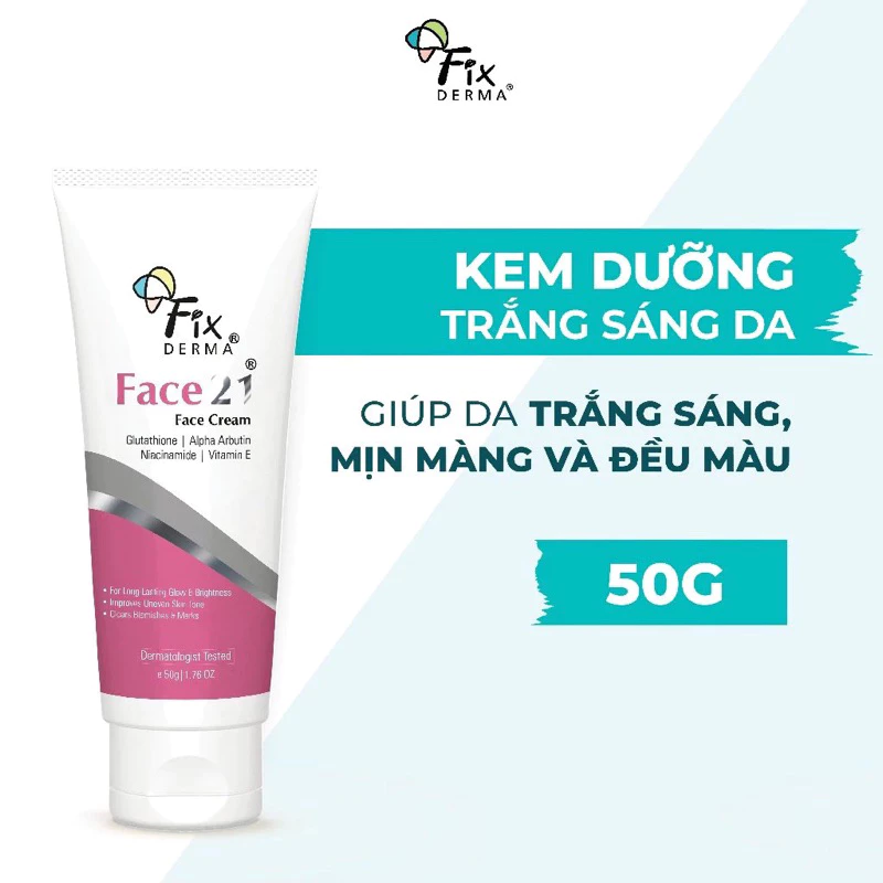 Fixderma Kem Dưỡng Ẩm Làm Trắng Sáng Đều Màu Da FIXDERMA Face21 Face Cream 50g - Ảnh 3