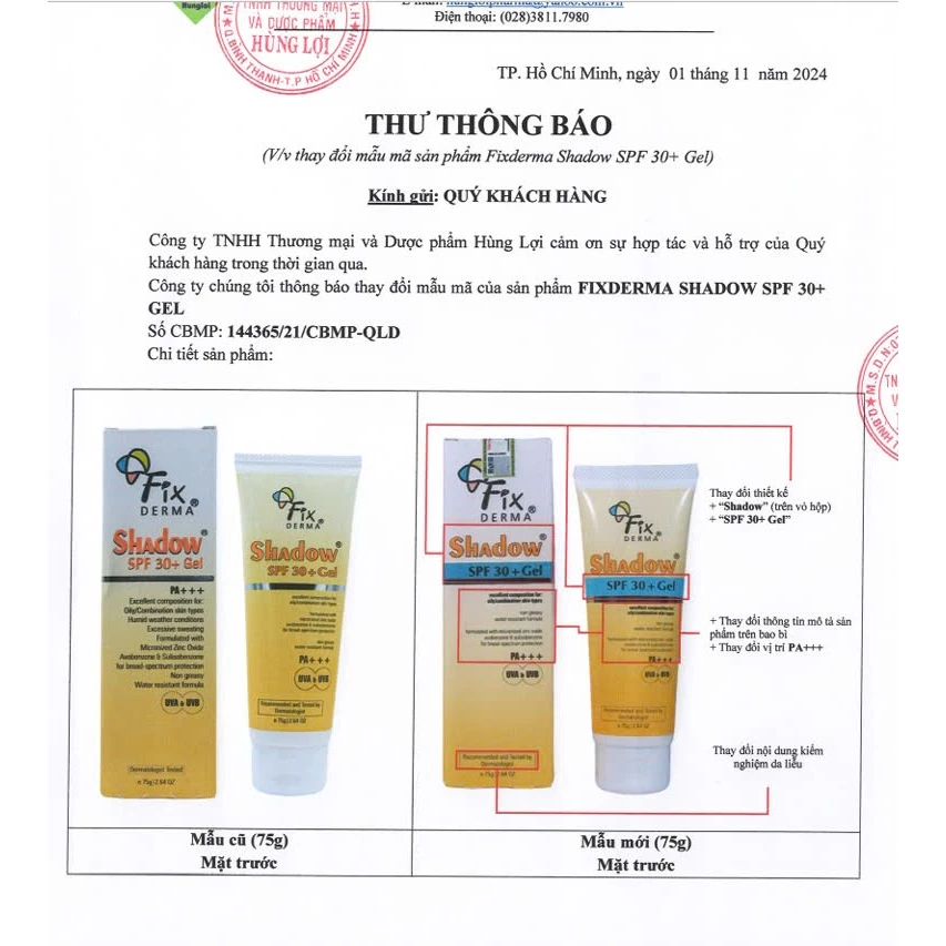 (Date 2027) Kem Chống Nắng Da Mặt Fixderma Shadow SPF 30+ (75g) - Ảnh 3