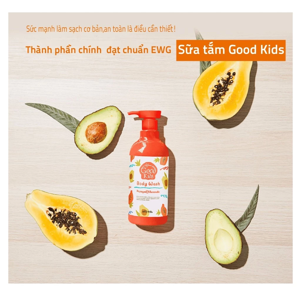 Sữa Tắm Dưỡng Ẩm, Làm Sạch Nhanh GOODKIDS Atono2 Cho Bé Từ 4 Tuổi 500 Gram tặng khăn ướt - Ảnh 4