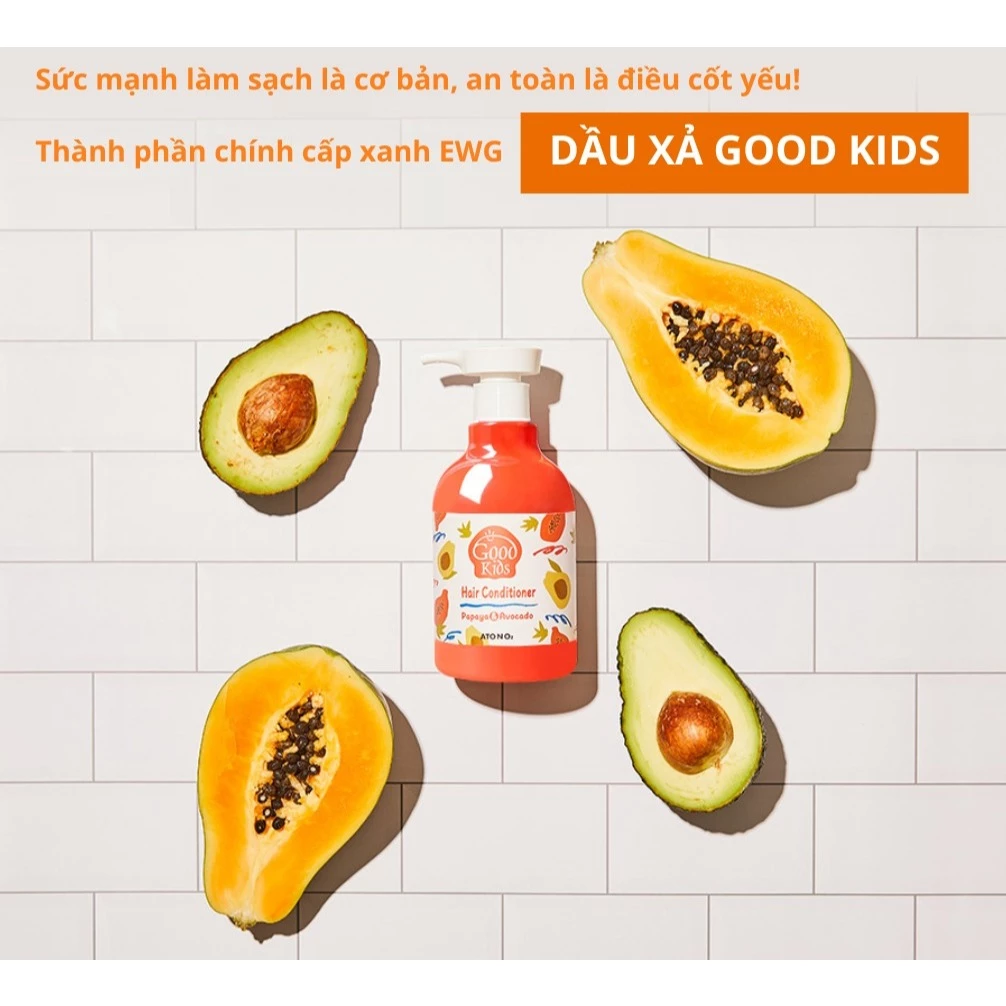 Atono2 Dầu Xả Giúp Nuôi Dưỡng Tóc Suôn Mượt, Mềm Mại GOOD KIDS Cho Bé Từ 3 Tuổi 320g tặng khăn ướt - Ảnh 4