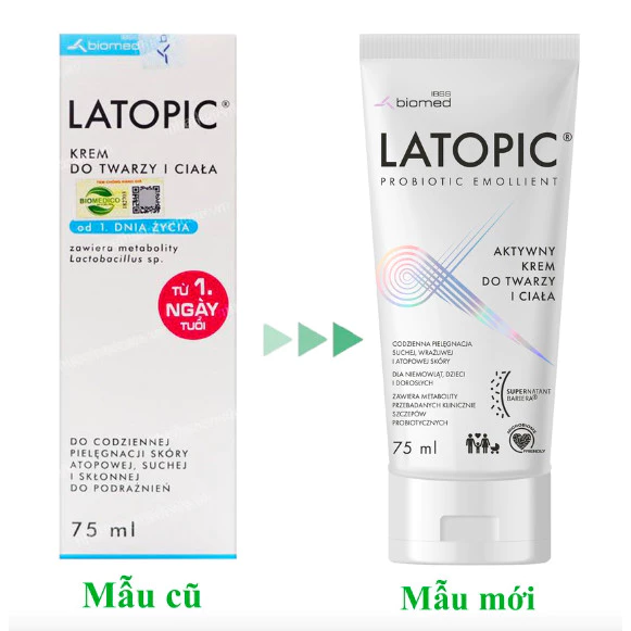 Latopic Kem dưỡng ẩm làm dịu cho da dị ứng, kích ứng Latopic Face And Body Cream 75ml tặng BTT Dr.sera - Ảnh 4