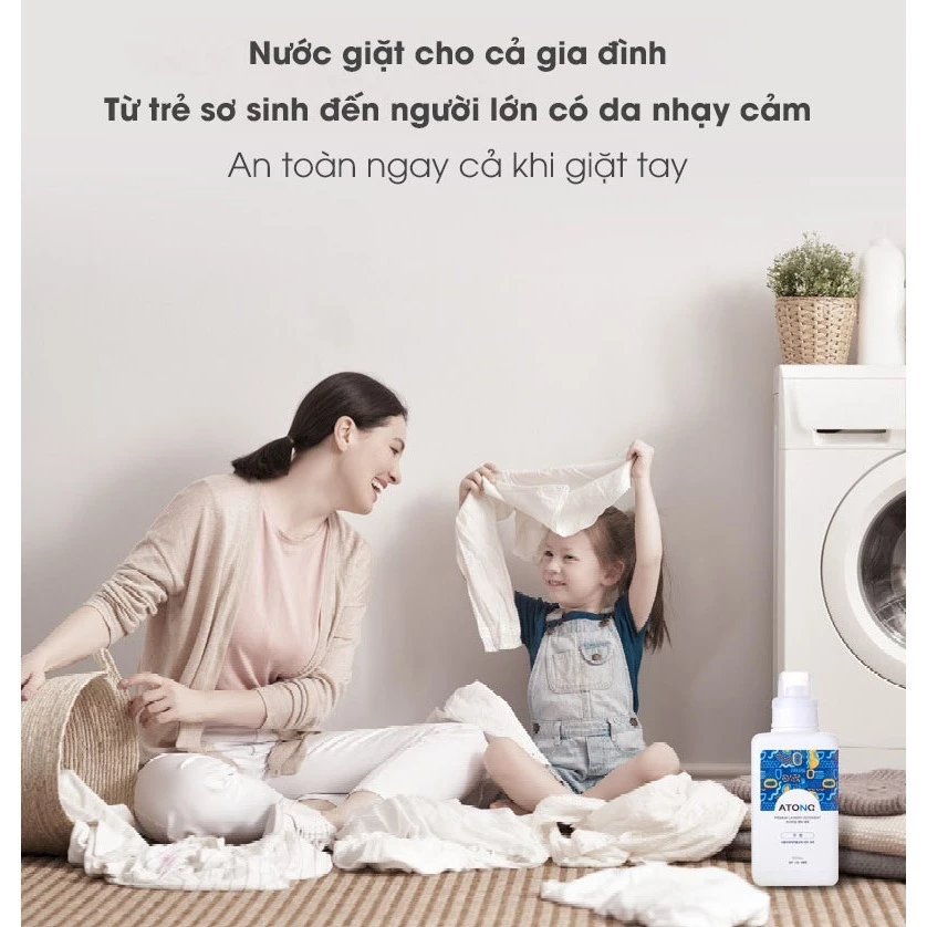 Nước xả thuần chay cao cấp ATONO2 cho bé từ 0M+ thành phần 100% tự nhiên, pH trung tính, an toàn 1000ml tặng khăn ướt - Ảnh 2
