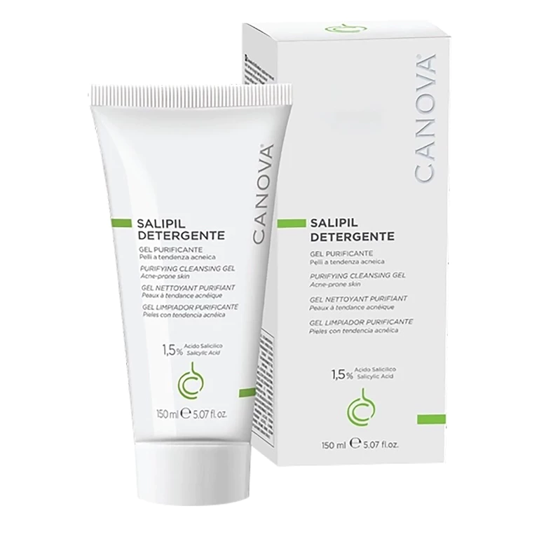 Sữa rửa mặt dạng gel làm sạch sâu ngừa mụn Canova Salipil Detergente - Purifying Cleansing Gel 150ml tặng BTT DR.SERA - Ảnh 2